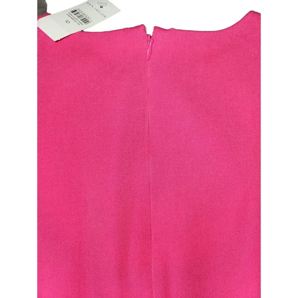 Ann Taylor Cap Sleeve Flare Dress Size 10 Color Magenta NWT A1.15